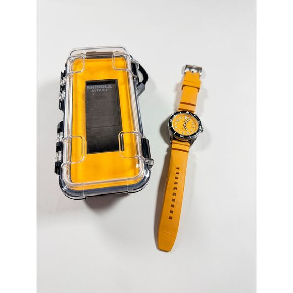 Rare Shinola The Duck 42mm Yellow Dial Men’s Dive Watch – Argonite 713 – Detroit - Picture 1 of 9